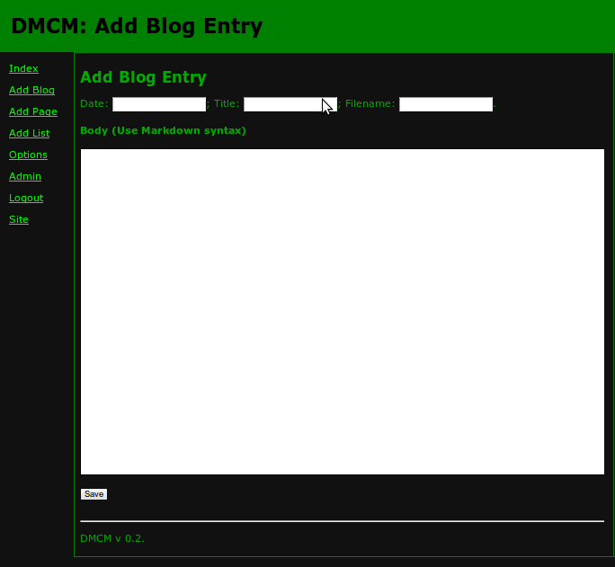 DMCM Add Blog Page