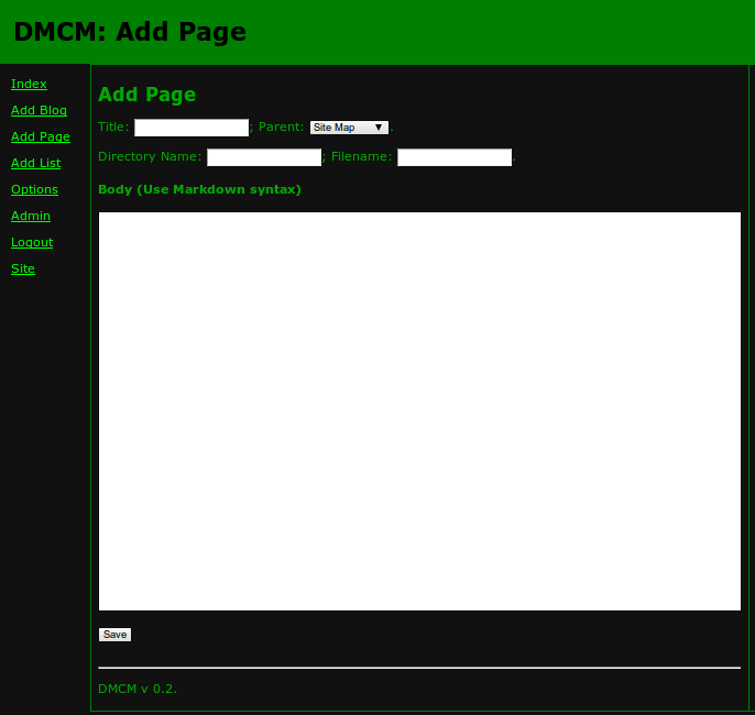 DMCM Add Page