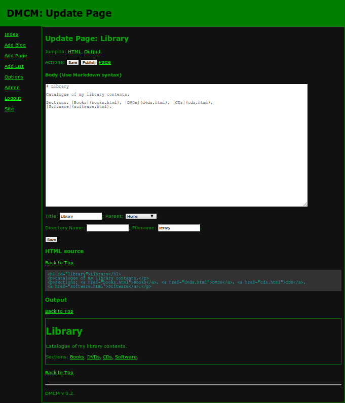 DMCM Update Page